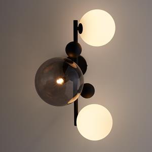 AM.PM Wandlamp in smoked glas en metaal, Bullesco
