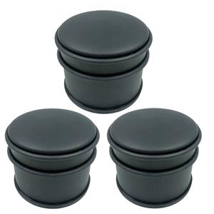 Svenska Living Set van 3x deurstoppers rond mat zwart 10 x 8 cm -