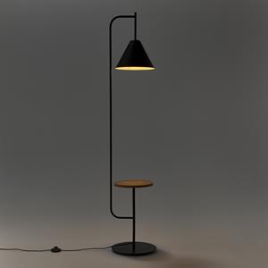 LA REDOUTE INTERIEURS Voetlamp met legplank, metaal en hout, Mugli