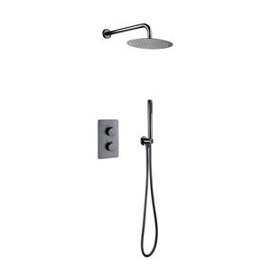 Creavit Aloni Inbouw Regendouche Thermostatische Met Wandarm En 25cm Gunmetal Grijs