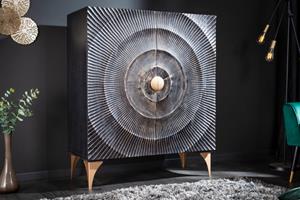 Invicta Interior Kast Bailey Zwart 100cm Massief Mango Hout - 41303