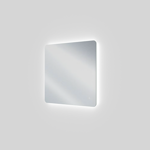 Linie Lux afgeronde hoeken badkamerspiegel 83 x 75 cm met spiegelverlichting