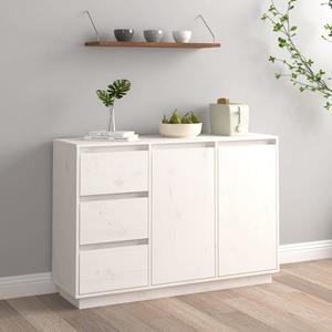VidaXL Dressoir 111x34x75 cm massief grenenhout wit