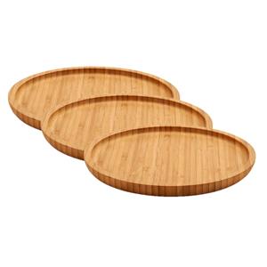 Arte R 4x stuks bamboe houten broodplanken/serveerplanken/hamplanken rond 20 cm - Dienbladen van hout