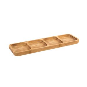 Items Bamboe houten serveerplankje/borrelplankje/sausplankje/aperitief plankje 33 x 10 cm - Tapas/snacks/hapjes/saus plankjes