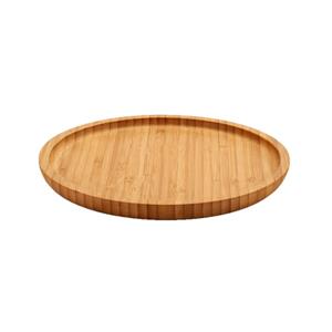 Arte R Bamboe houten broodplank/serveerplank/hamplank rond 20 cm - Dienbladen van hout