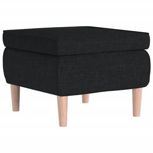 vidaXL Hocker mit Holzbeinen Schwarz Stoff 