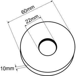 304 losse overschuifrozet RVS tbv douchearm rond 60-22 24.6001