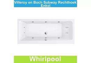 Ligbad Villeroy & Boch Subway 180x80 cm Balboa Whirlpool systeem Enkel 