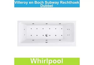 Ligbad Villeroy & Boch Subway 190x90 cm Balboa Whirlpool systeem Dubbel 