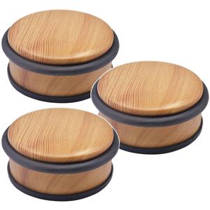 5five 3x Stuks ronde deurstopper houtlook 10 x 4,5 cm van metaal -