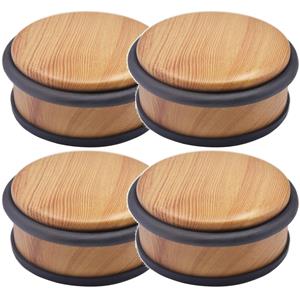 5five 4x Stuks ronde deurstopper houtlook 10 x 4,5 cm van metaal -