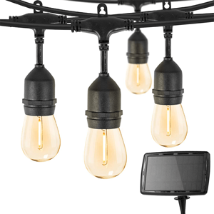 Solar lichtslinger Chain met 30 warm witte led filament lampen