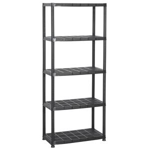 vidaXL Lagerregal 5-Tier Schwarz 71x38x170 cm Kunststoff 