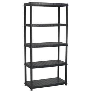 vidaXL Lagerregal 5-Tier Schwarz 91,5x45,7x185 cm Kunststoff 