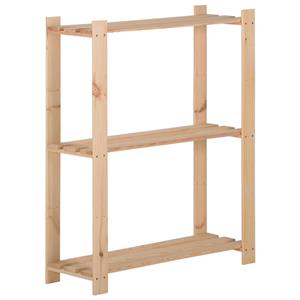 Opbergrek 3-laags 60x28,5x90 Cm Massief Grenenhout