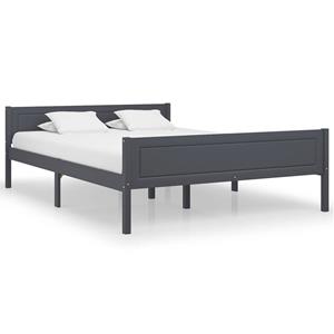 VidaXL Bedframe Massief Grenenhout Grijs 120x200 Cm