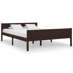 VidaXL Bedframe Massief Grenenhout Donkerbruin 140x200 Cm