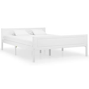 VidaXL Bedframe Massief Grenenhout Wit 120x200 Cm