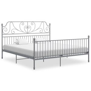 vidaXL Bedframe metaal grijs 200x200 cm