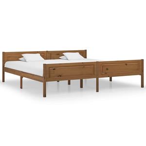 VidaXL Bedframe Massief Grenenhout Honingbruin 200x200 Cm