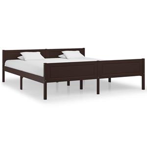 vidaXL Bettgestell »Massivholzbett Kiefer Dunkelbraun 180x200 cm Doppelbett Bett Bettrahmen Bettgestell«