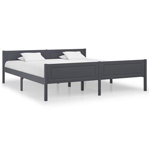 VidaXL Bedframe Massief Grenenhout Grijs 180x200 Cm