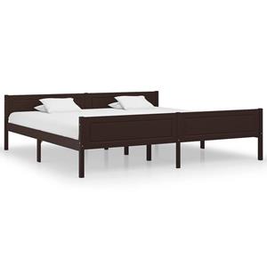 vidaXL Bettgestell »Massivholzbett Kiefer Dunkelbraun 200x200 cm Doppelbett Bett Bettrahmen Bettgestell«