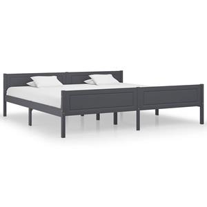 VidaXL Bedframe Massief Grenenhout Grijs 200x200 Cm