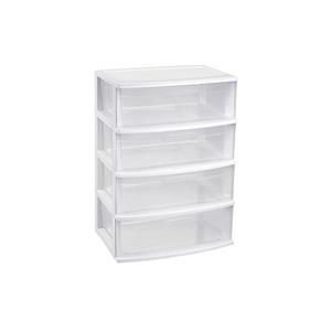 Forte Plastics Witte/transparante Ladekast/organiser 40 X 56 X 80 Cm adeblok