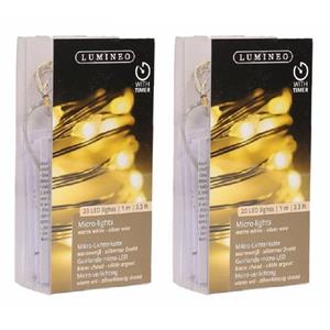 2x Led Kerstverlichting Micro Warm Wit 20 Lampjes ichtsnoeren