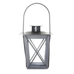 Zilveren Tuin Lantaarn/windlicht Van Ijzer 12 X 12 X 16 Cm antaarns