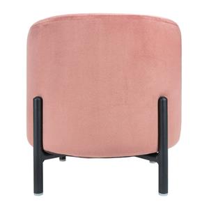 QUVIO Poef Met Vier Metalen Poten - Velvet - Vintage Roze