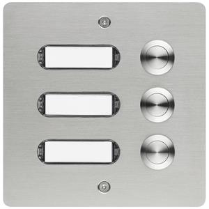 Grothe 55403 Klingeltaster mit Namensschild, beleuchtet Edelstahl V2A