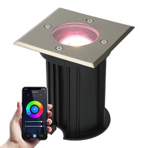 V-TAC Smart LED Grondspot - Vierkant - RVS - RGBWW - 5 Watt - IP65 straal waterdicht - 3 jaar garantie