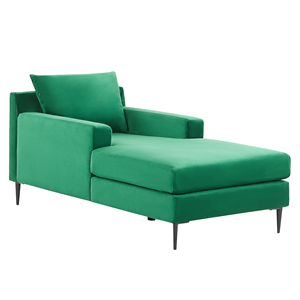 BELIANI Chaise longue fluweel groen GUERET