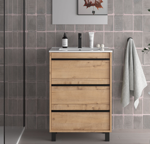 Muebles Resh badkamermeubel eiken 60cm met wastafel