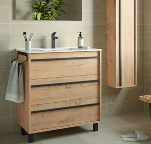 Muebles Resh badkamermeubel eiken 80cm met wastafel