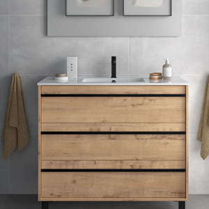 Muebles Resh badkamermeubel eiken 100cm met wastafel