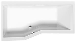 Polysan Versys asymmetrisch bad links 170x84x47cm wit