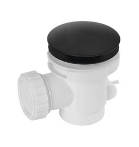 Polysan badplug voor baden zonder overloop zwart mat