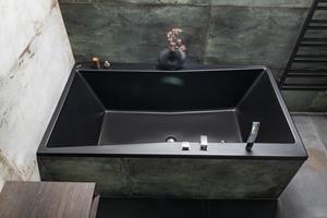 Polysan Quest ligbad 180x100x49cm zwart mat