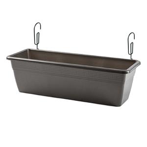 Forte Plastics Hangende Reling Plantenbak Antraciet Grijs Rechthoekig 50 X 17 X 15 Cm Met Kunststof Beugels - Plantenbakken