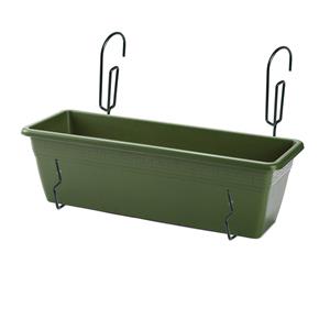 Forte Plastics Hangende Reling Plantenbak Groen Rechthoekig 50 X 17 X 15 Cm Met Kunststof Beugels - Plantenbakken