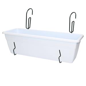 Forte Plastics Hangende Reling Plantenbak Wit Rechthoekig 50 X 17 X 15 Cm Met Kunststof Beugels - Plantenbakken