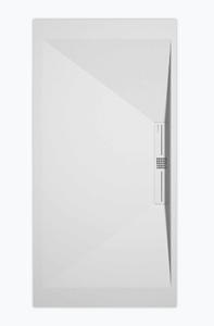 Sanifun douchebak Stone Side White Smooth 130 x 80 P.