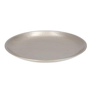 Cepewa Rond kaarsenbord/kaarsenplateau zilver hout 28 cm -