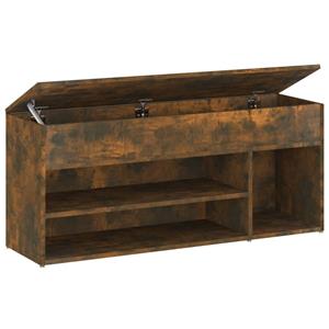 VidaXL Schoenenbank 105x30x45 Cm Bewerkt Hout Gerookt Eikenkleurig