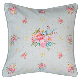 Clayre & Eef Kussenhoes 40*40 Cm Groen Katoen Vierkant Bloemen Sierkussenhoes Kussen Hoes Groen Sierkussenhoes Kussen