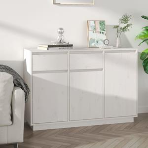 VidaXL Dressoir 110x34x75 cm massief grenenhout wit